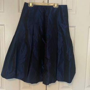 Italian Fabric Shiny Blue Midi Skirt